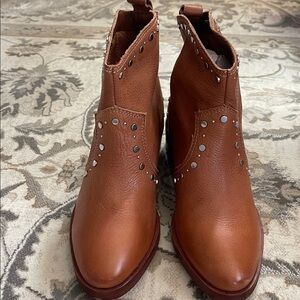 Dolce Vita Brown Ankle Boots with Silver Studs